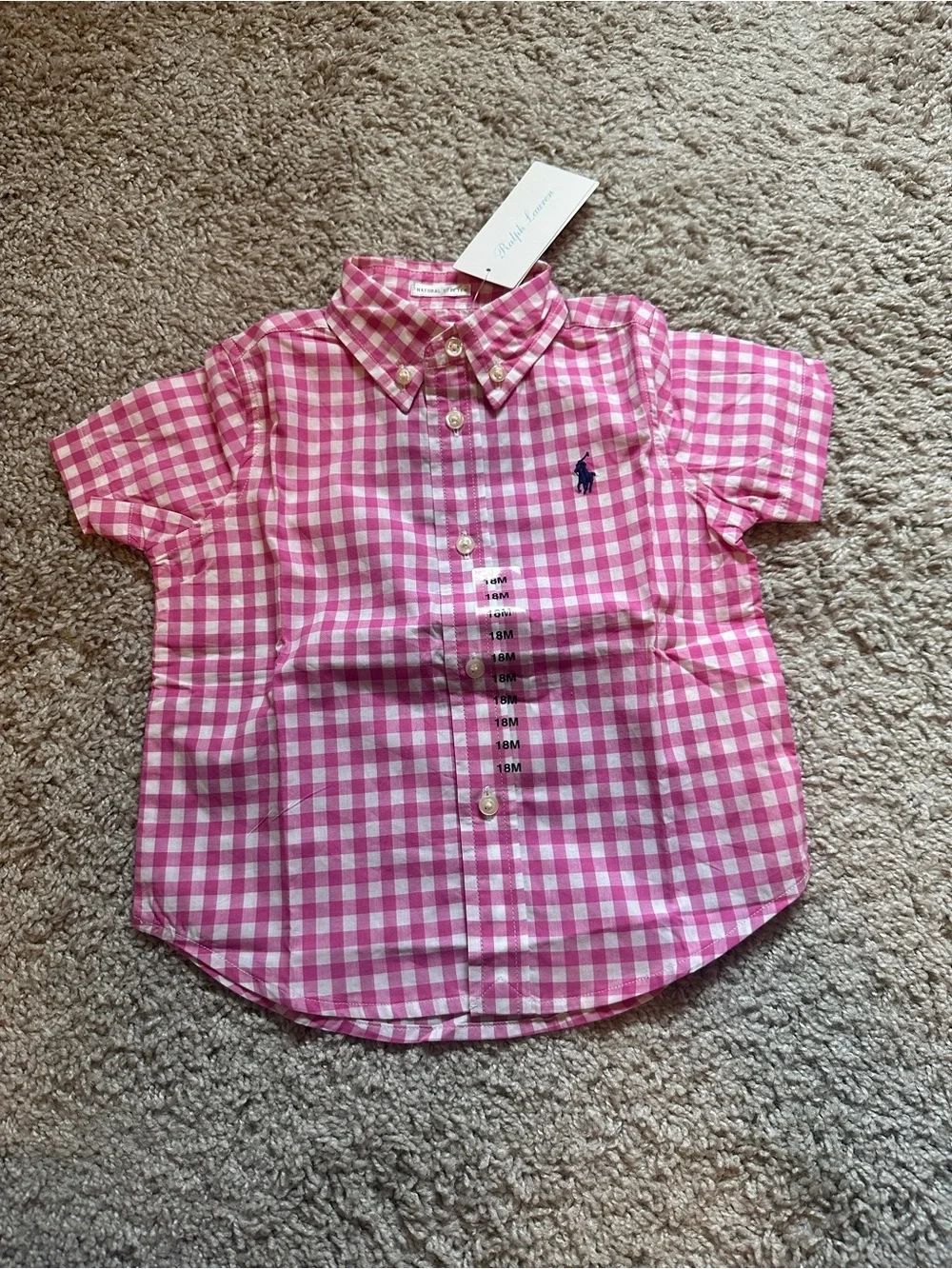 Ralph Lauren Baby Boy Gingham Cotton Poplin Short-Sleeve Shirt 18M